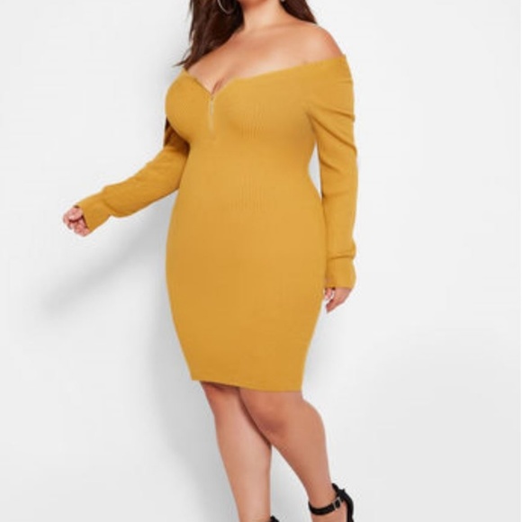 NWT Ashley Stewart Zip Bodycon Swester Dress 18/20 - Picture 3 of 3